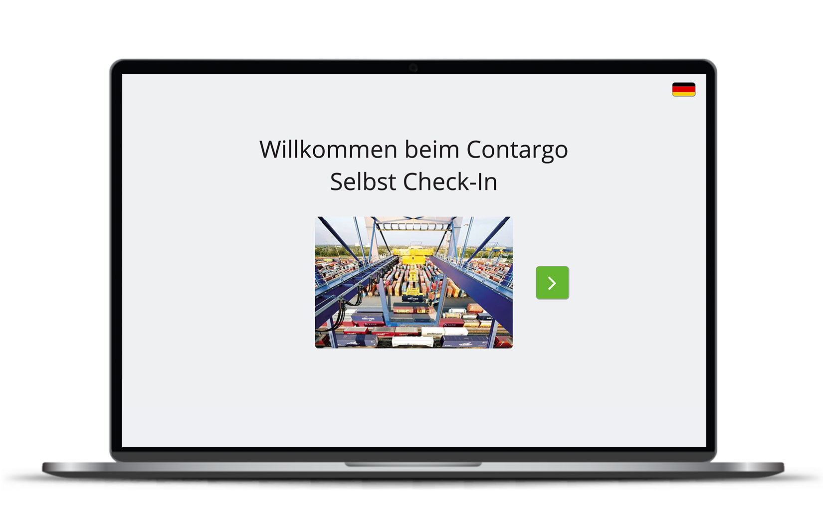 Laptop with screenshot of self-check-in