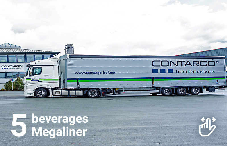 Contargo CNL lorries - Megaliner on the company premises