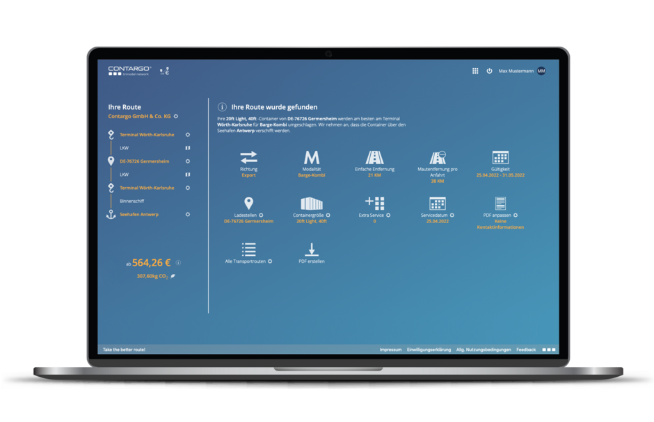 Laptop mit Screenshot IMTIS