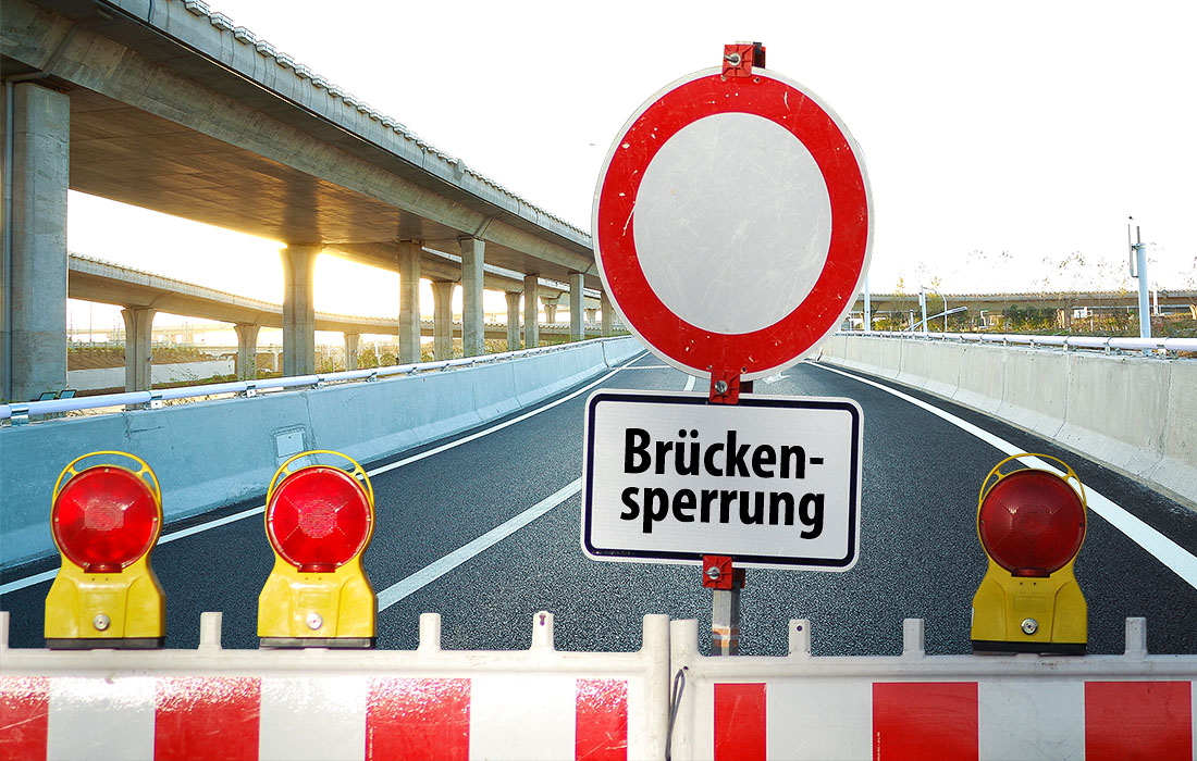 Sperrung der Kurt-Schumacher-Brücke zwischen Mannheim und Ludwigshafen