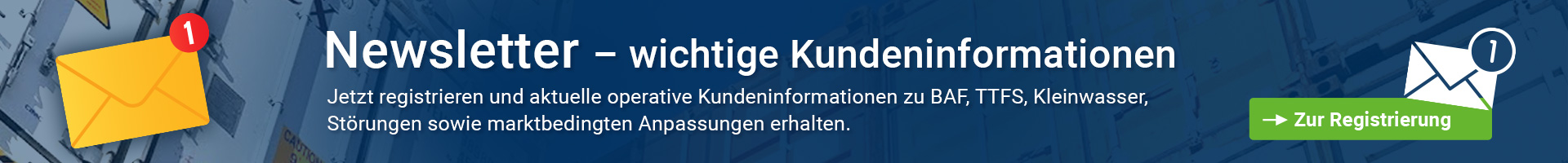 Briefkuvert mit Text zum Newsletter