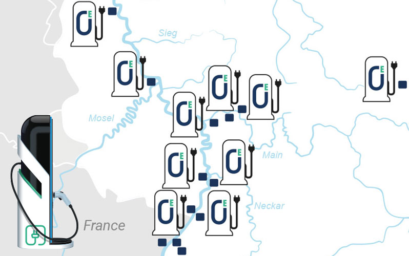 econtargo E-LKW an eine Ladesäule