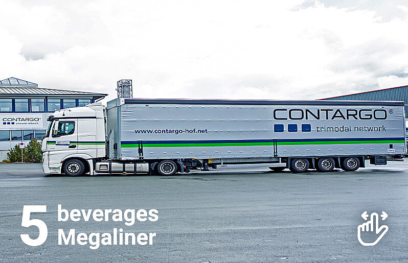 Contargo CNL lorries - Megaliner on the company premises