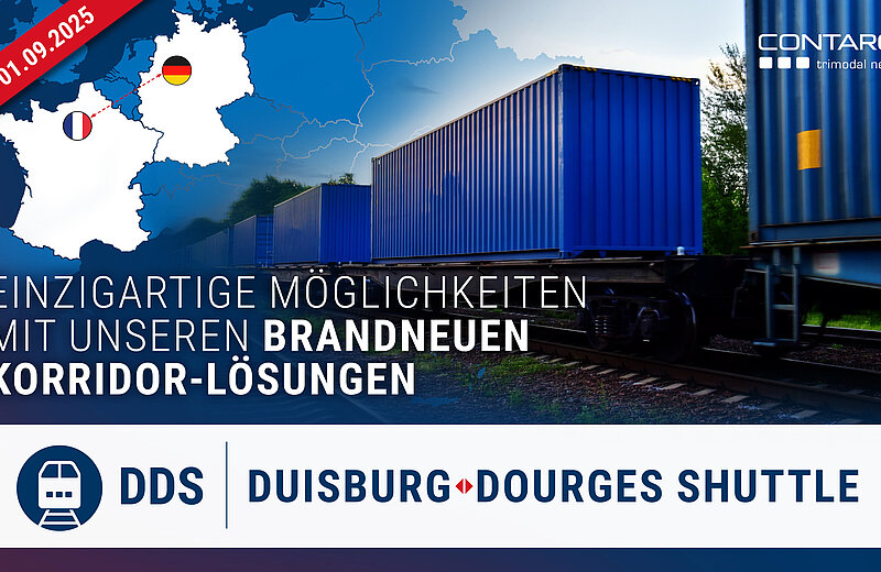 Neues Bahnprodukt: Contargo startet den Duisburg Dourges Shuttle (DDS)