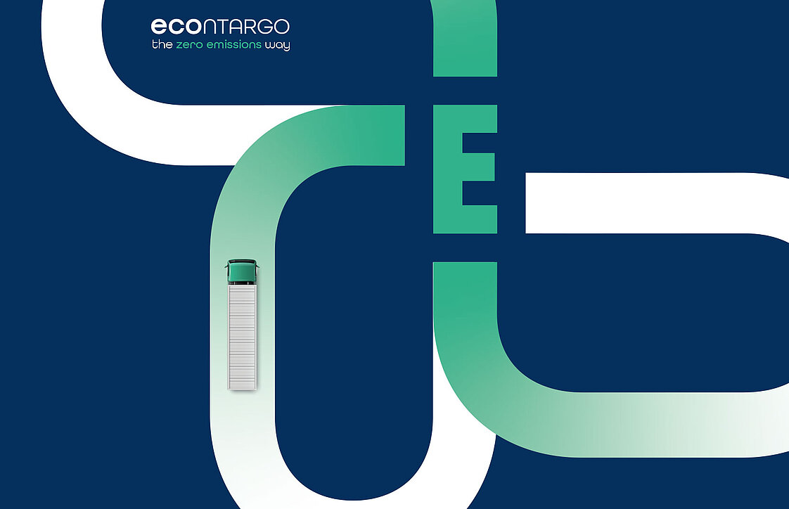 Grafik der Null vom econtargo Logo als Wege ineinander verschlungen