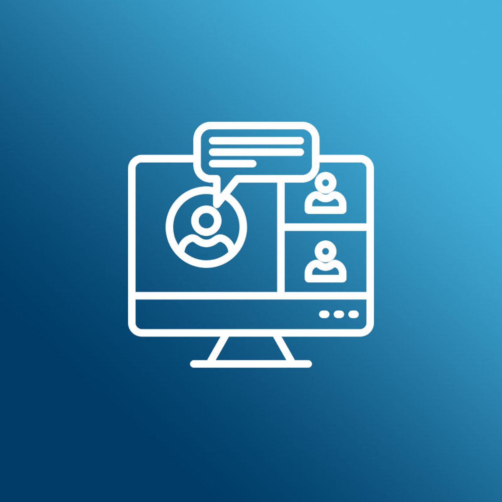 Icon Monitor mit Videochats