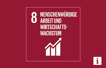 SDG 8 Grafik. Menschenwürdige Arbeit und Wirtschaftswachstum