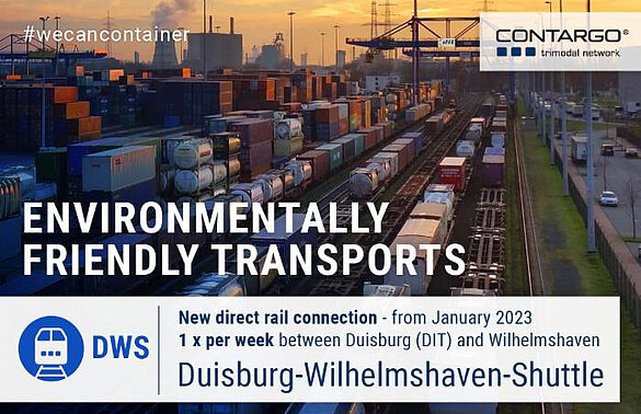 Neue Bahnverbindung zwischen Duisburg Intermodal Terminal und Wilhelmshaven