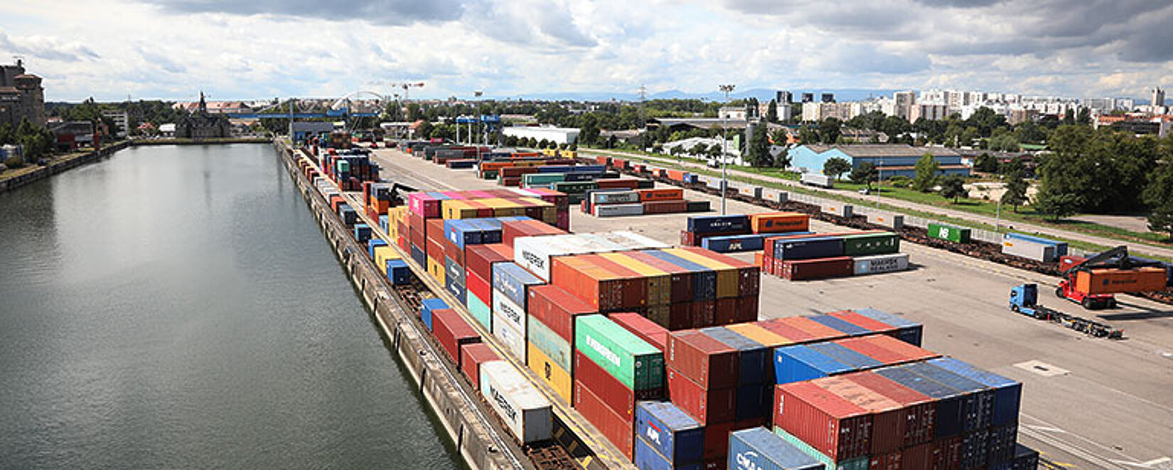 Container-Terminal Strasbourg Nord aus der Vogelperspektive