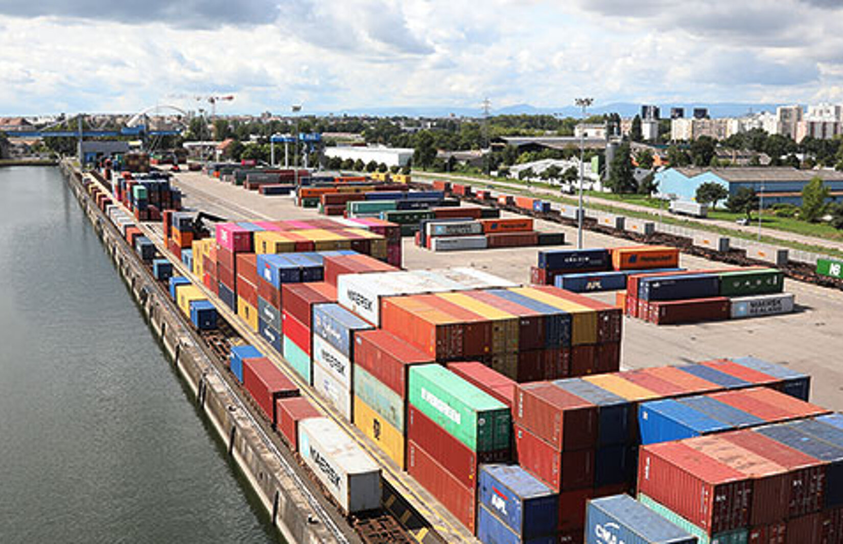 Container-Terminal Strasbourg Nord aus der Vogelperspektive