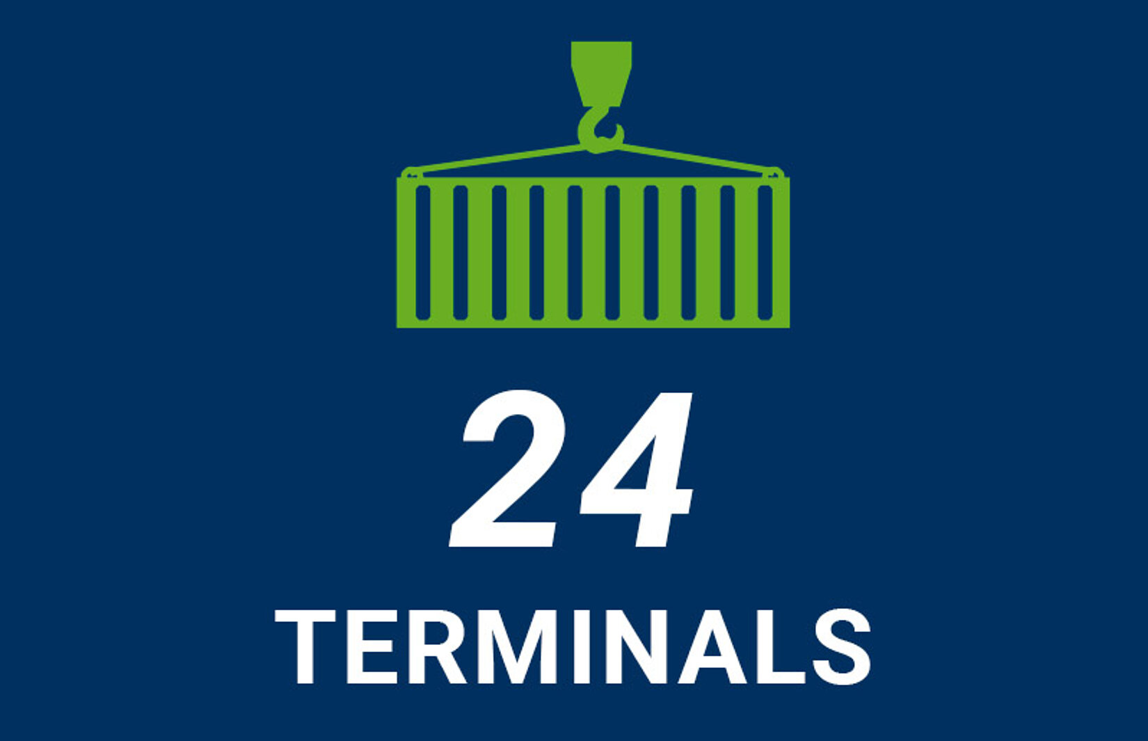 Graphic with container on hook as symbol for terminals