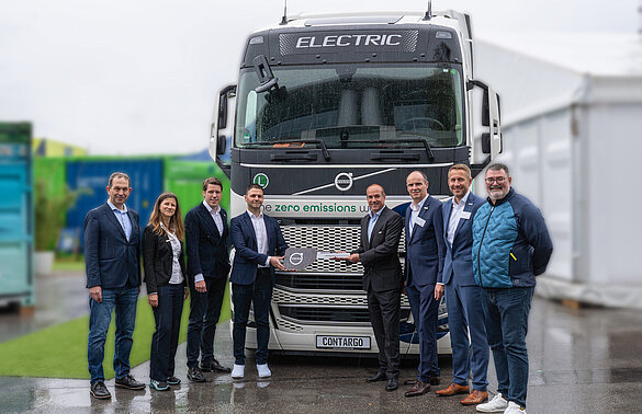 Contargo erhält von Volvo 15 E-Lkw. Grüne Lieferkette „econtargo“ nimmt Fahrt auf.