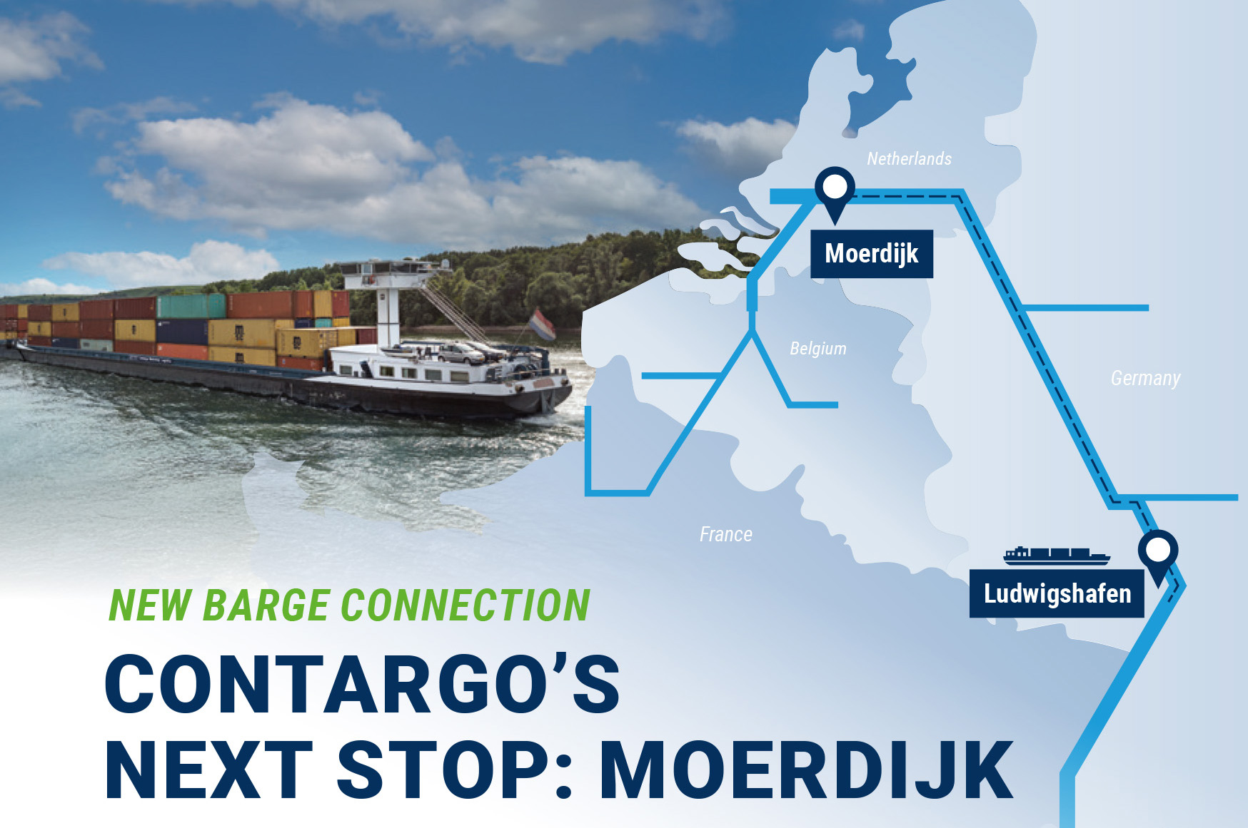 Neuer Binnenschiffs-Linienverkehr: Ludwigshafen ↔ Moerdijk (NL)