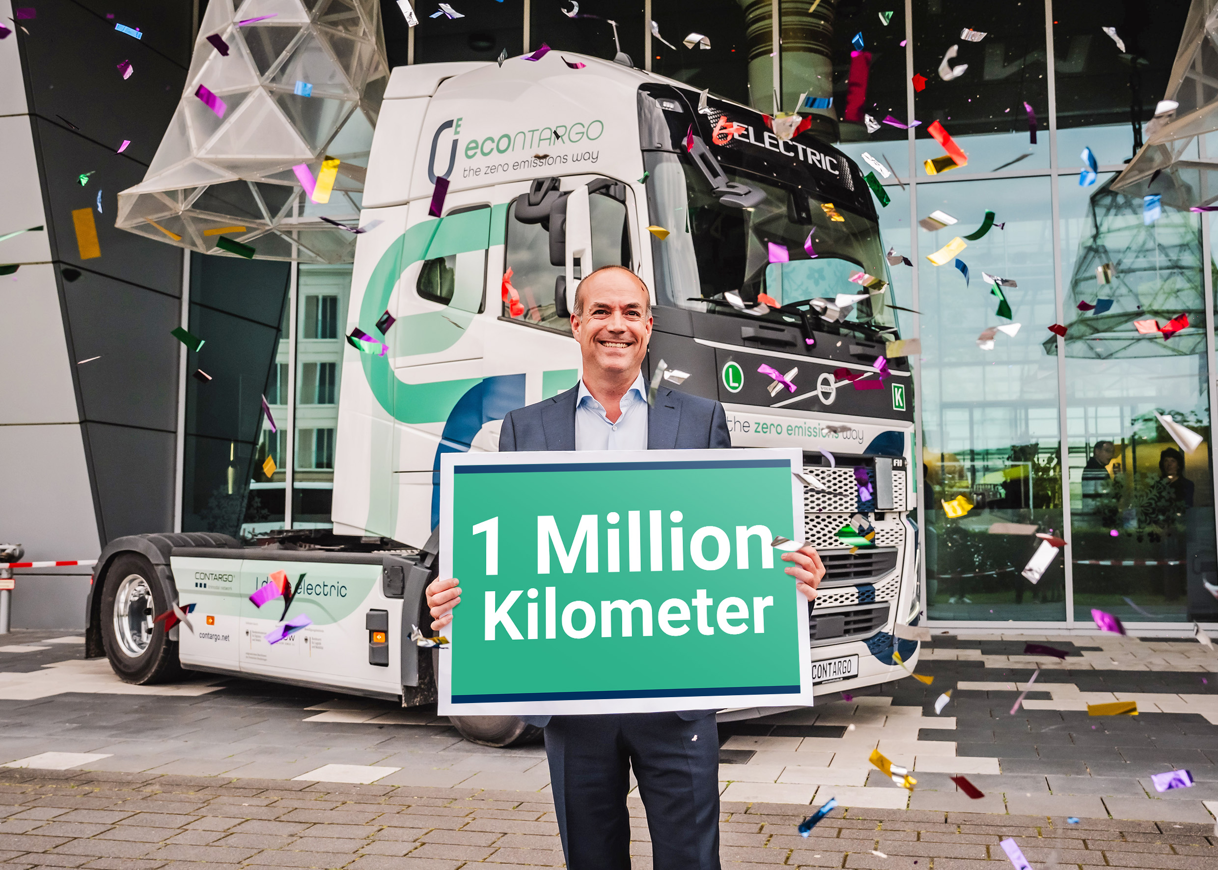 Contargo feiert die erste Million elektrisch gefahrene Kilometer